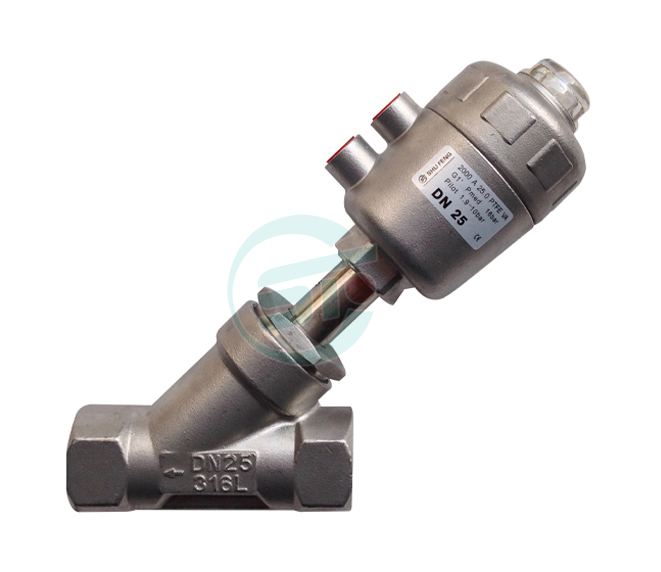 Stainless steel head angle seat valve DN25